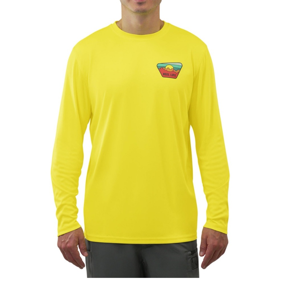 Reel Life men’s size 2xl rash guard Yellow Long Sleeve Shirt
